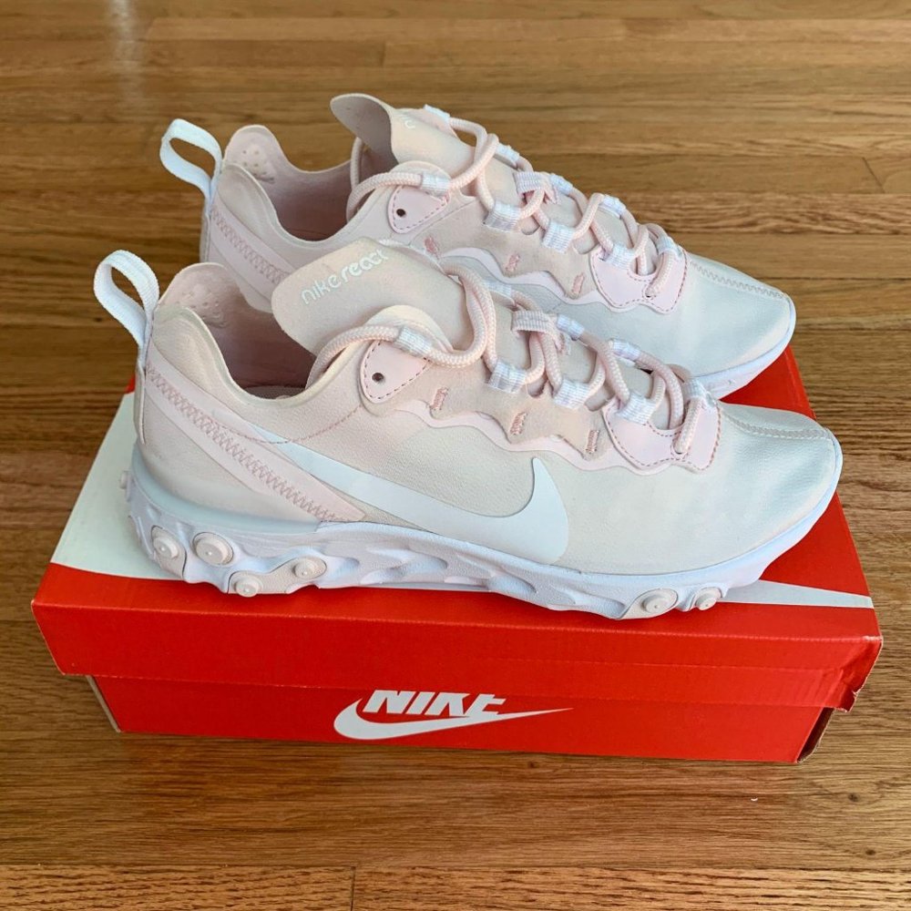 Nike React Element 55 Pale Pink Womens Shoes - Picture 1 of 6